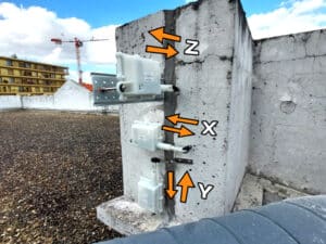 Fernüberwachungs-Set für Risse auf 3 Achsen