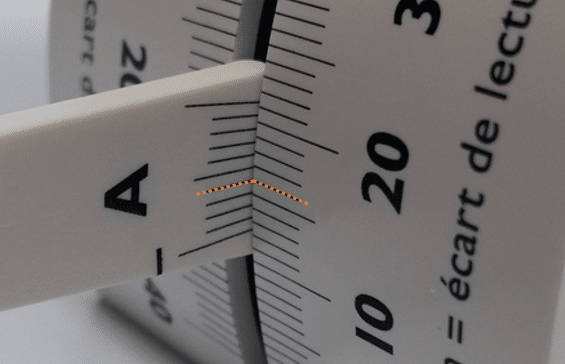 Ablesen der G3 – Nonius auf 0,1 mm
